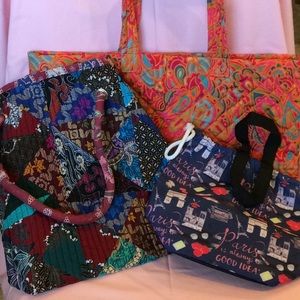 FINAL SALE PRICE 3 Reusable Fabric Shopping Bags / Good for Planet